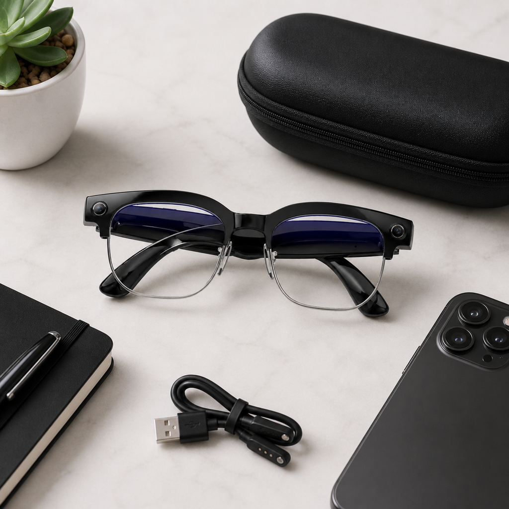 AI Smart Camera Glasses with Wi-Fi, Bluetooth Calls & AI Translation