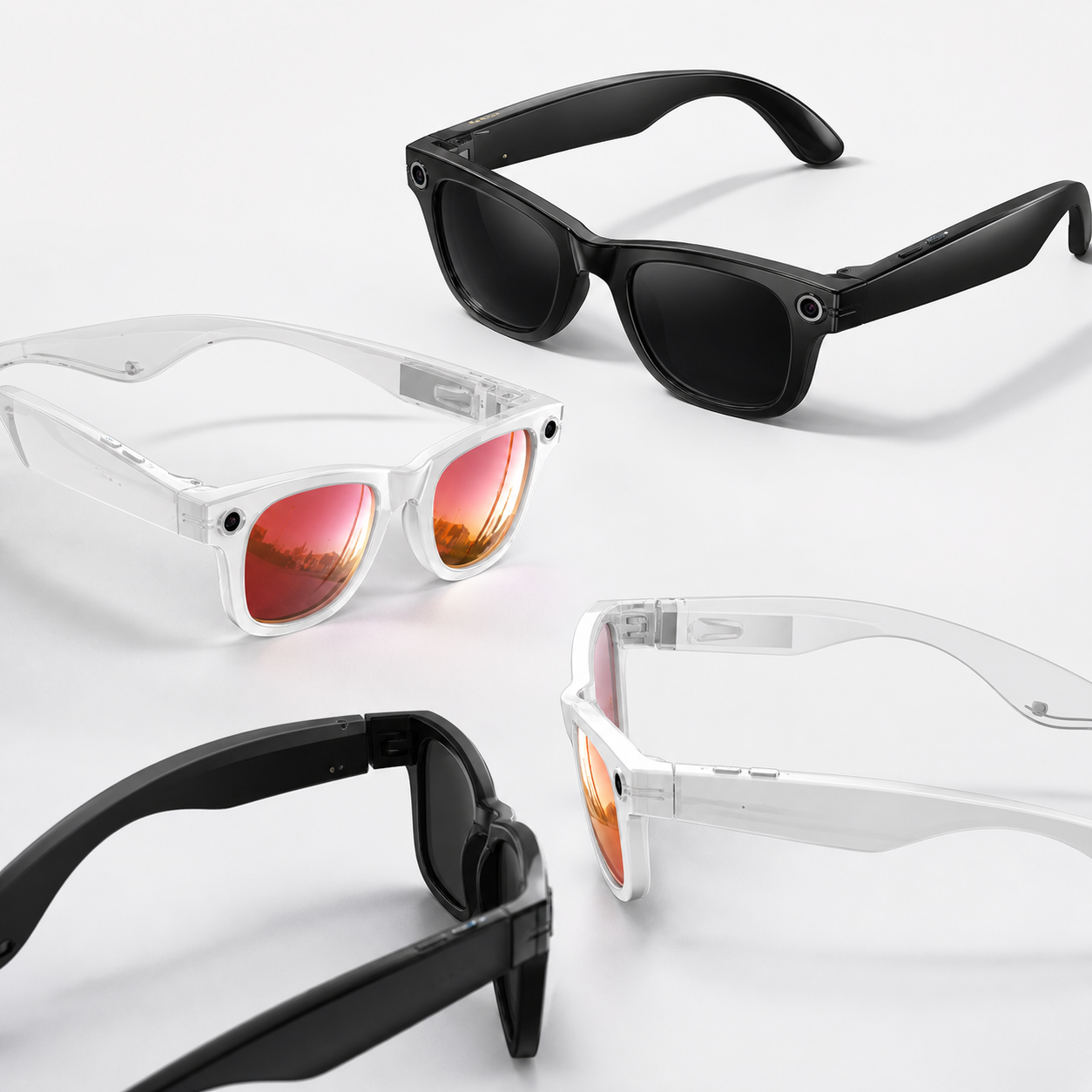 AI Camera Smart Glasses with Bluetooth, Wi-Fi, AI Translation & Voice Assistant